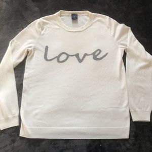 Gap white sweater with love on it